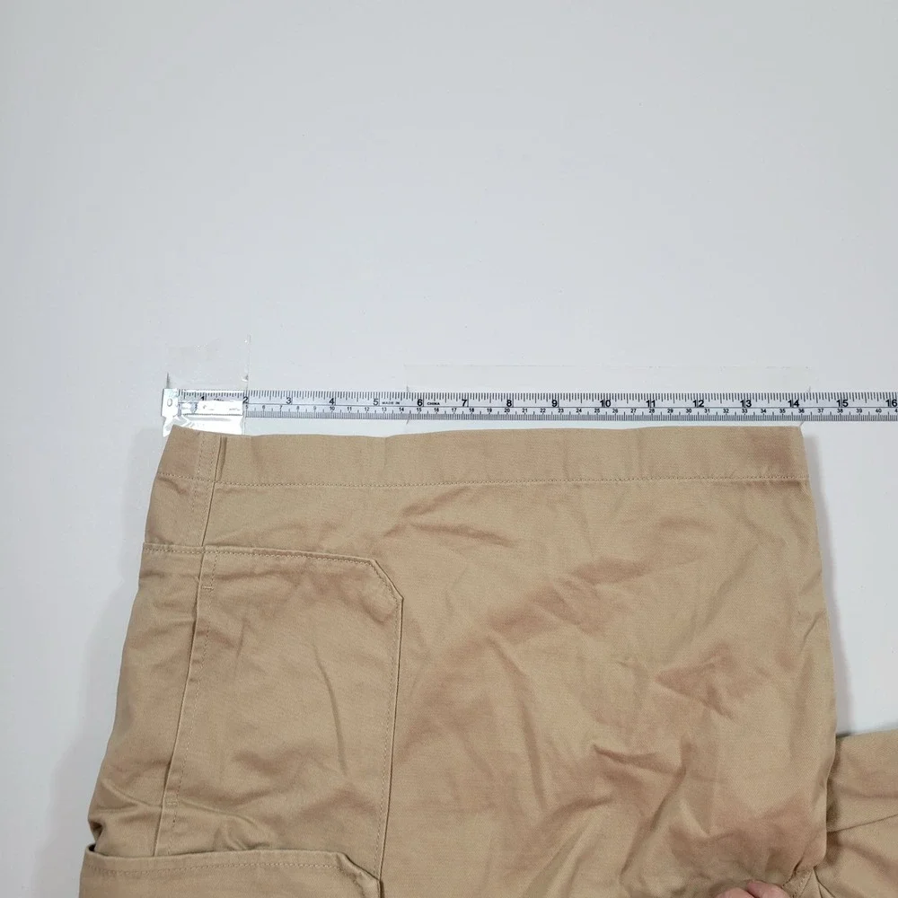Lands'‎ End Cargo Shorts Mens 44 Khaki Tan Excellent Cotton Twill Multi Pocket
